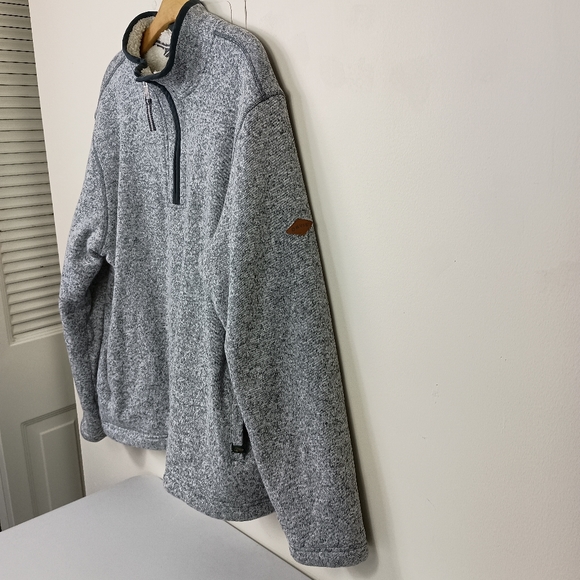 Orvis Brighton Sherpa Fleece Pullover Heather Gray XL Mens 1/4 Zip Pockets Warm - Picture 8 of 12